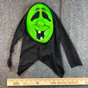 Vintage 90s Y2K Frankenstein Rubies Costume Halloween Mask Ghostface Style Green